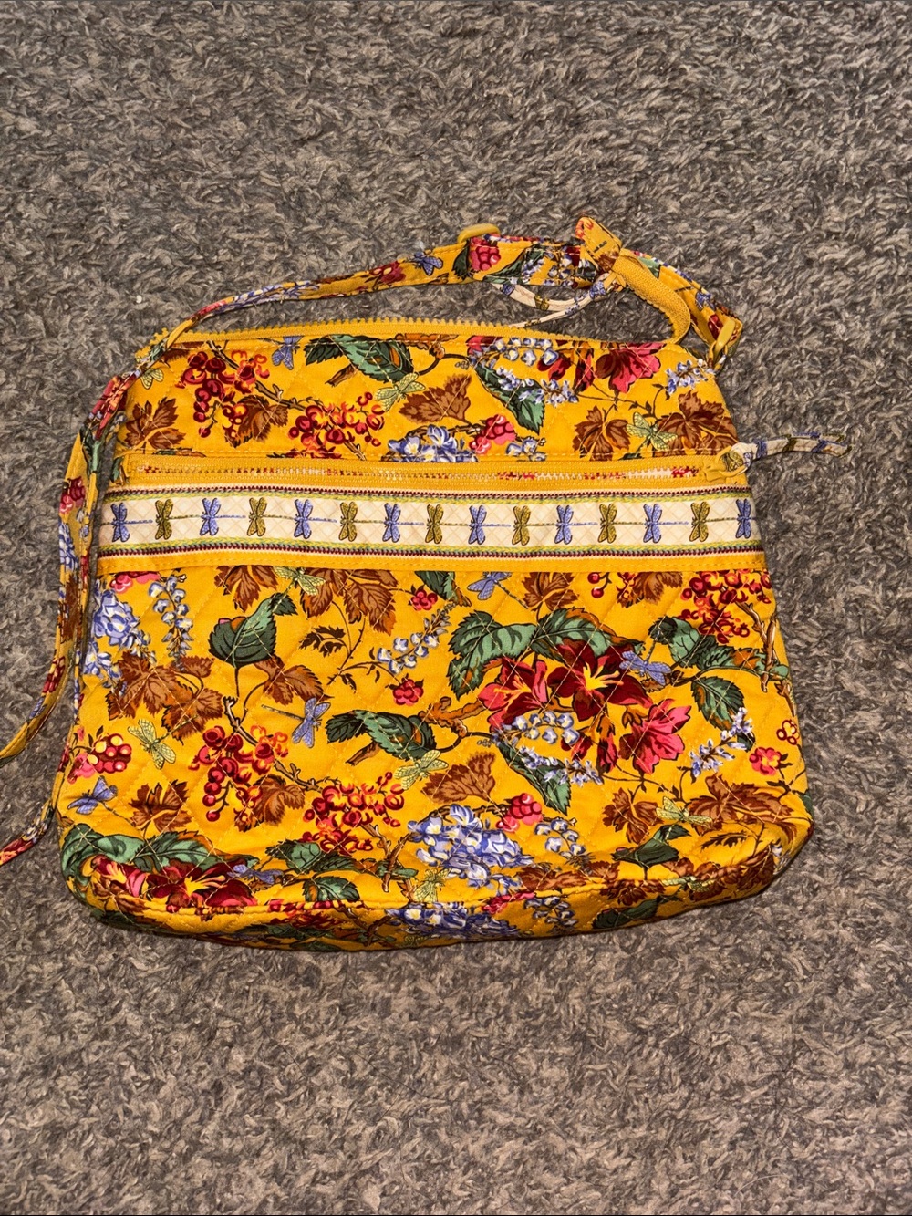 Yellow Floral Crossbody Bag - Vibrant Floral Print